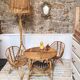 table basse rotin vintage, style Audoux et minet