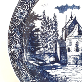 Large decorative plate decorations blue landscape diameter 40 cm