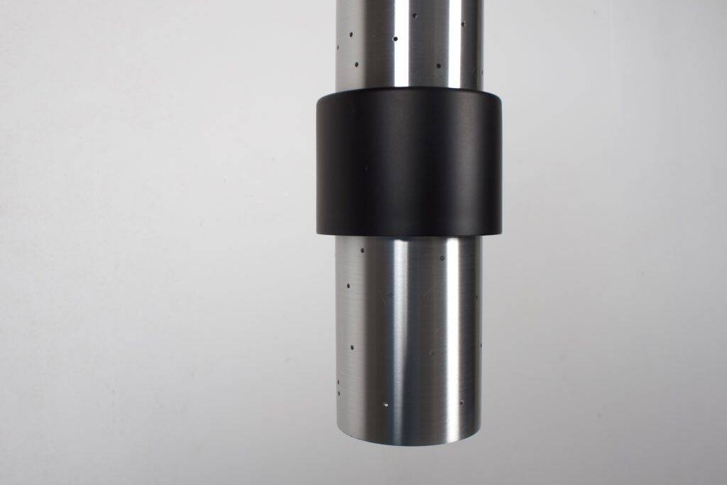 One of Four Perforated Aluminum RAAK Amsterdam Pendants, 1970s