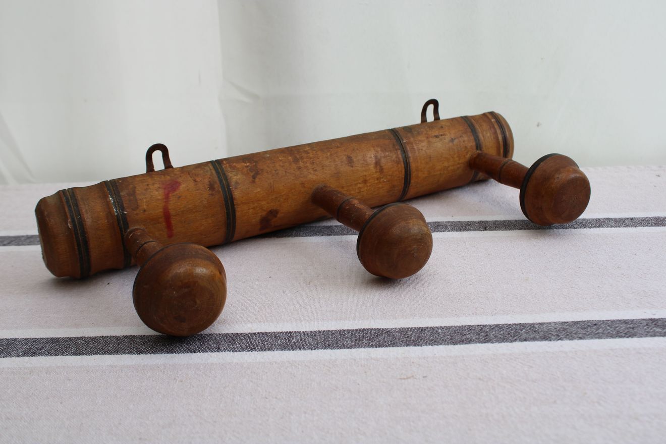 Old wooden coat rack