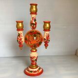 Large Russian Khokhloma candlestick candle holder