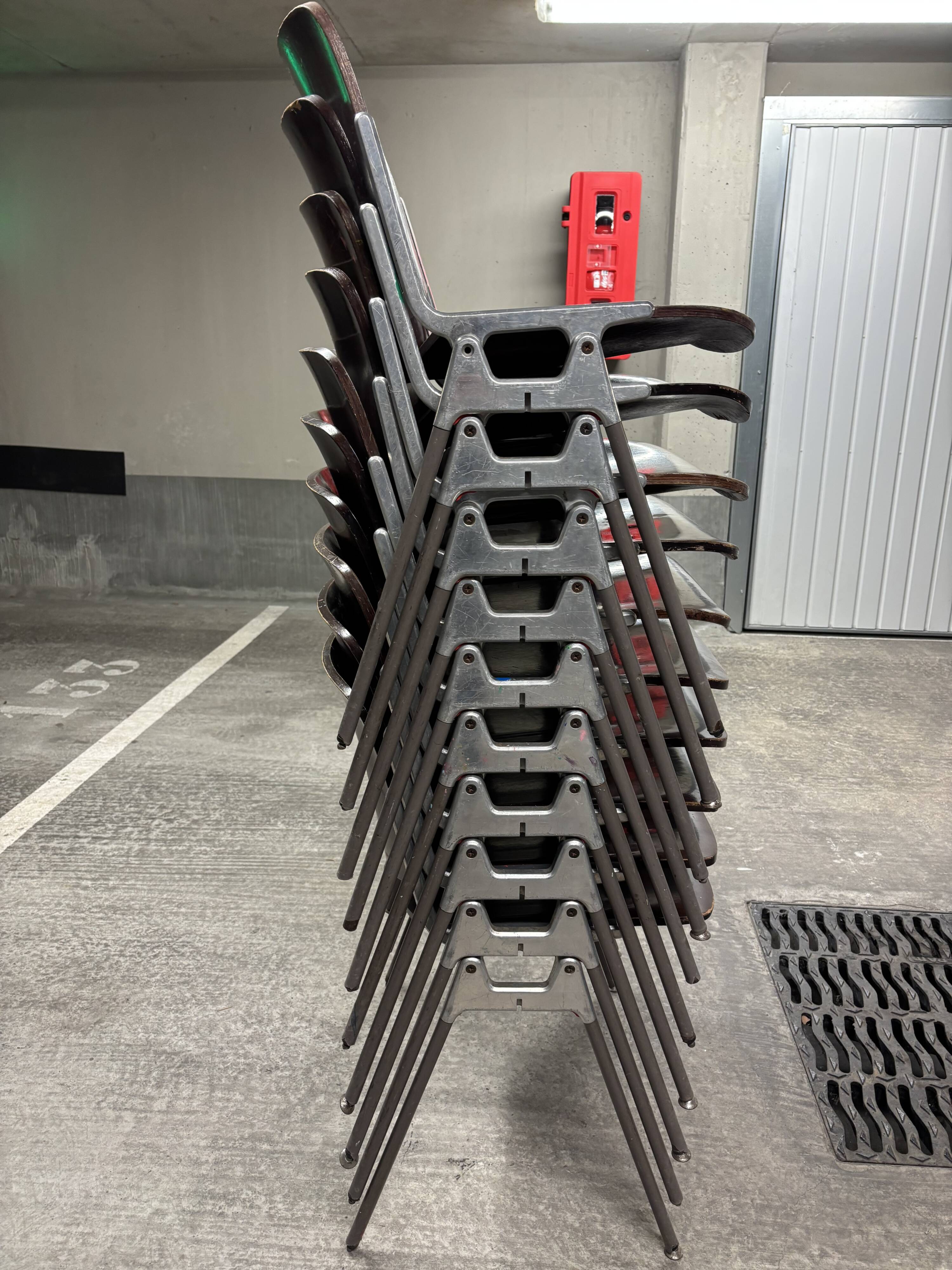 Set of 10 DSC 106 chairs by G. Piretti for Castelli.
