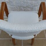 Chic Art Deco bridge chair from the 1950s, fully restored and hand-stitched