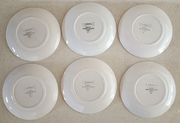 6 tasses et soucoupes, sucrier et pot à lait Digoin