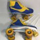 Ancienne paire de patins à roulettes bleu & jaune taille 41