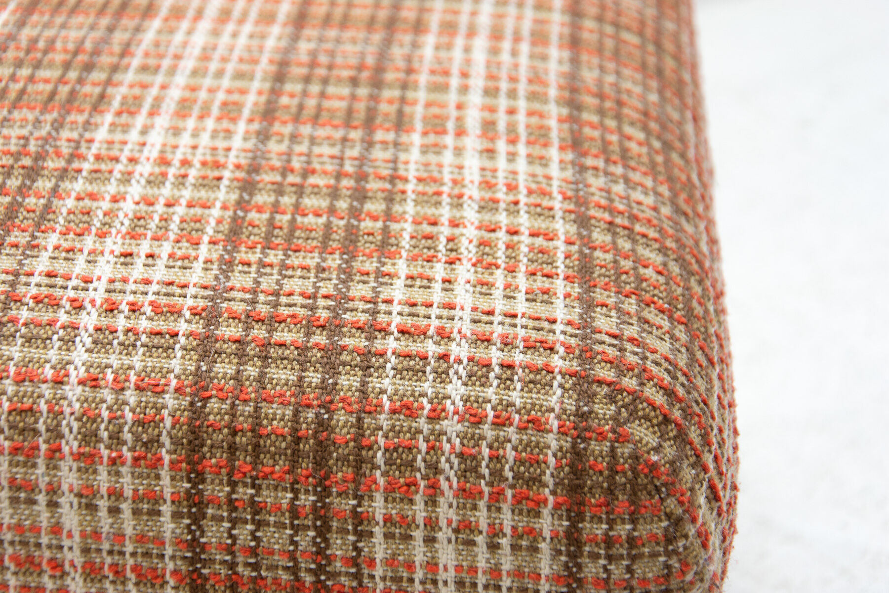 Eastern bloc upholstered pouffe, 1980´s, Czechoslovakia