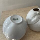 Duo of porcelain apple soliflores