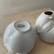 Duo of porcelain apple soliflores
