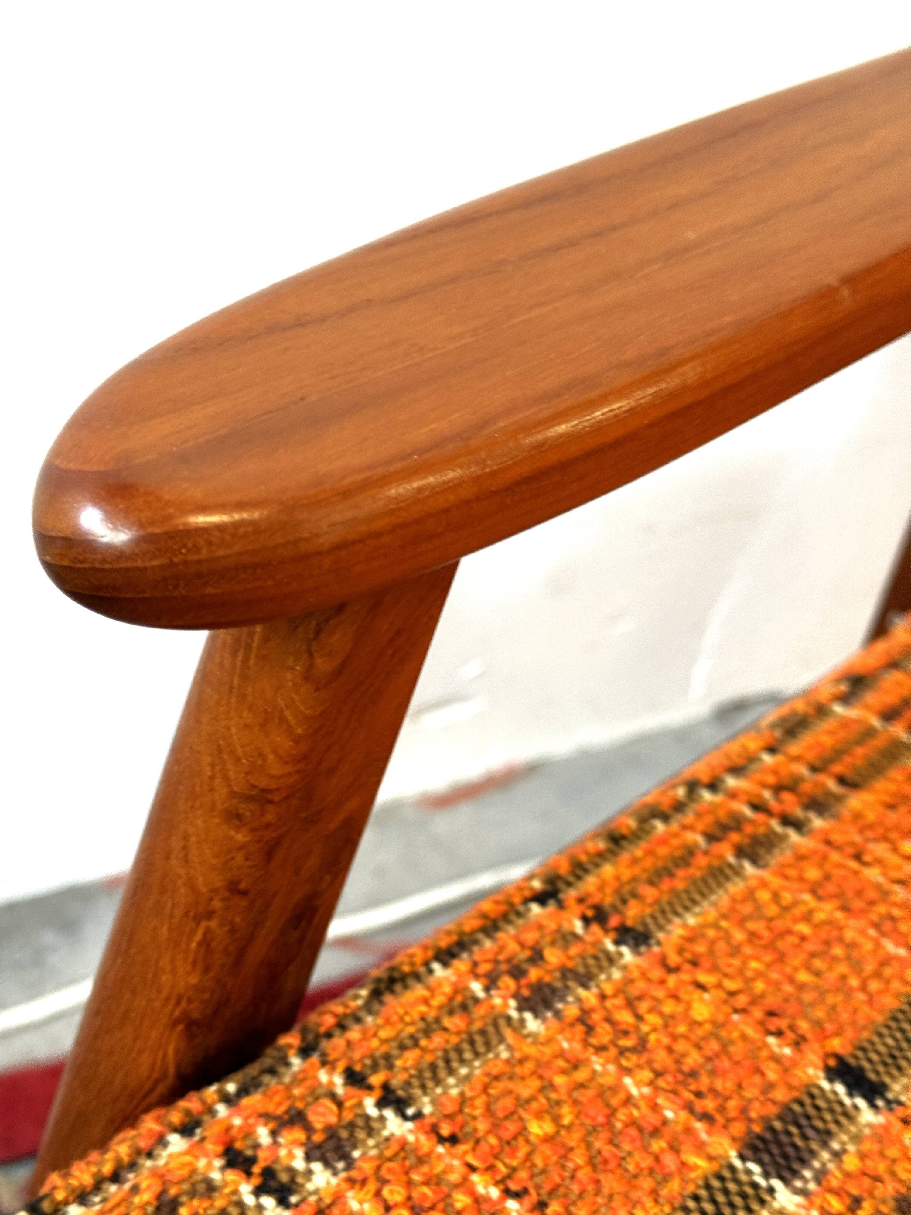 Teak and wool sofa, Denmark 60s/70s, vintage, mid-c modern