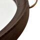 Vintage Scandinavian Round Wenge Wood Mirror Leather Strap 60's desig