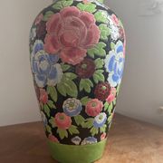 Large Keramis vase – Art Deco period with peony motif
