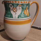 large pitcher Chicken / Birds dipinto r Mano