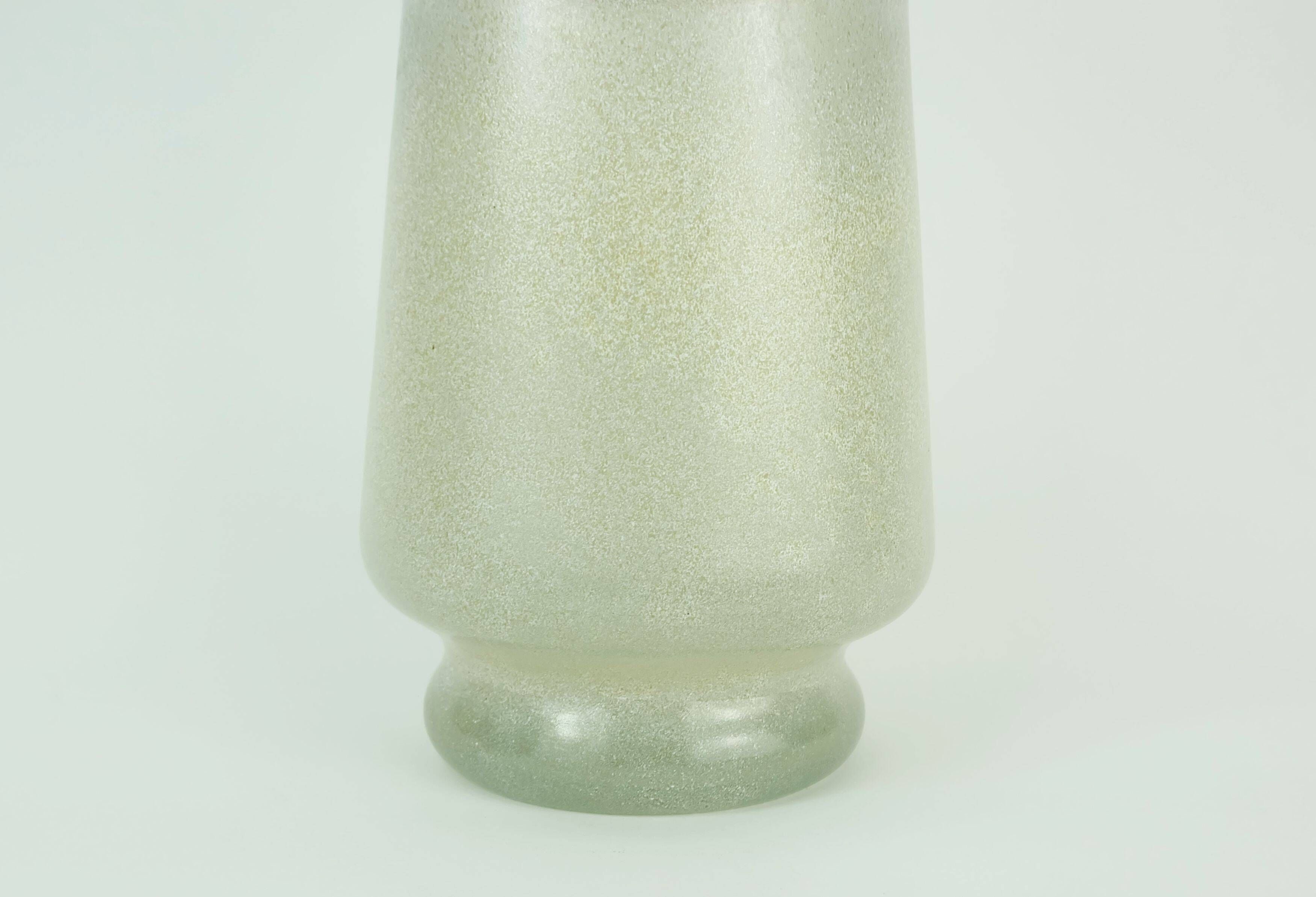 Beautifully designed large vase glass vase glashuette m. polczer rough glass melted glass threads