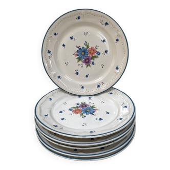 Set of 6 flat plates Bouquet Provincial 1987