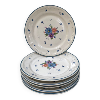 Lot de 6 assiettes plates Bouquet Provincial 1987
