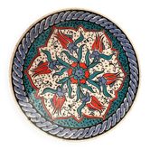 Trivet with tulip decoration - Vintage Turkish ceramic