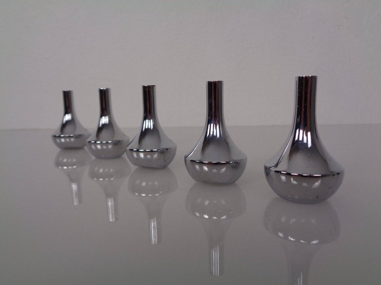 Chrome-Plated Candleholders by Quist, Germany, 1960s, Set of 5