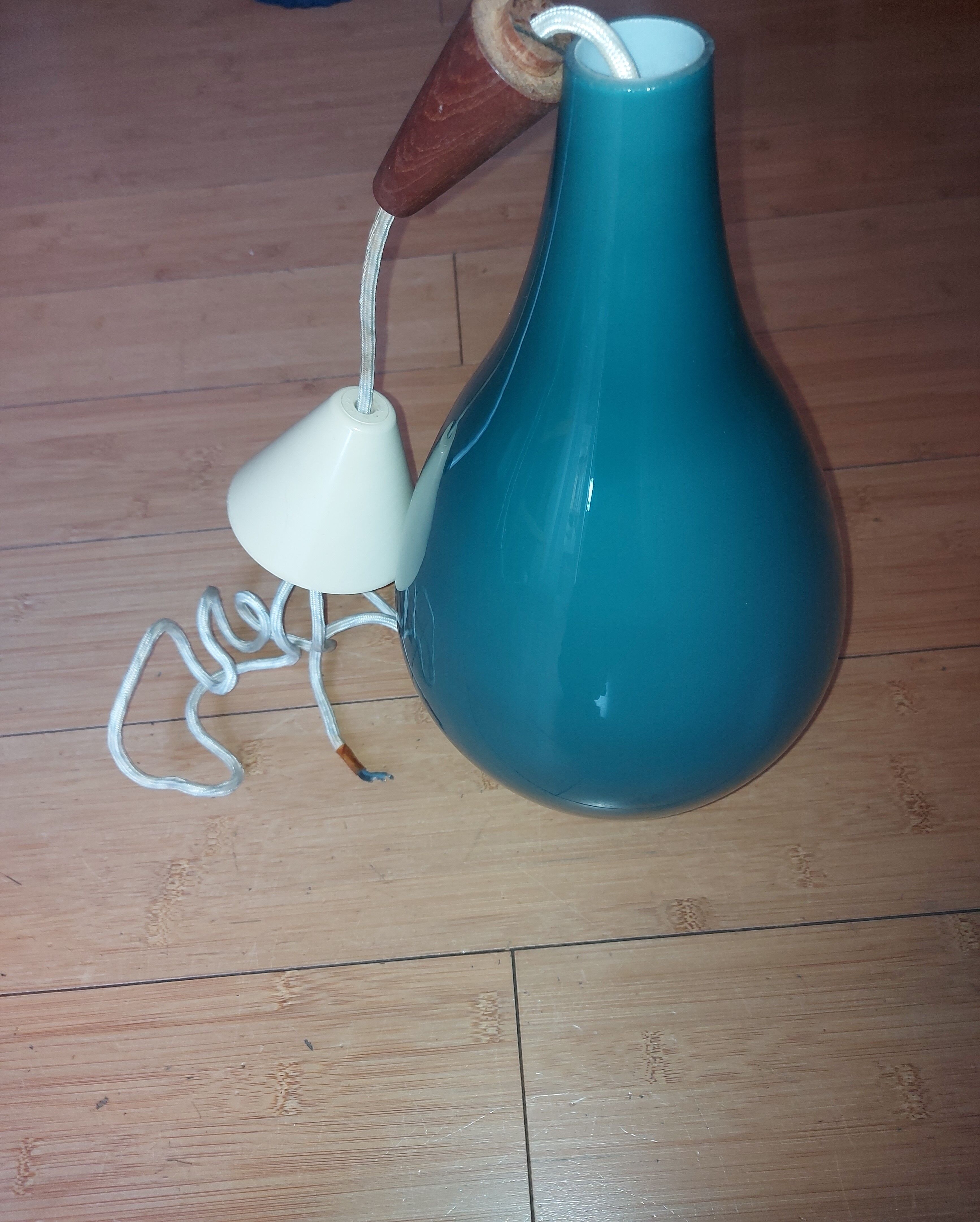 Scandinavian glass pendant light Holmegaard 50, 60's