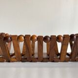 Vintage turned wooden table basket