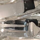 12 forks and 12 fish knives, silver-plated metal, Apollo Empire