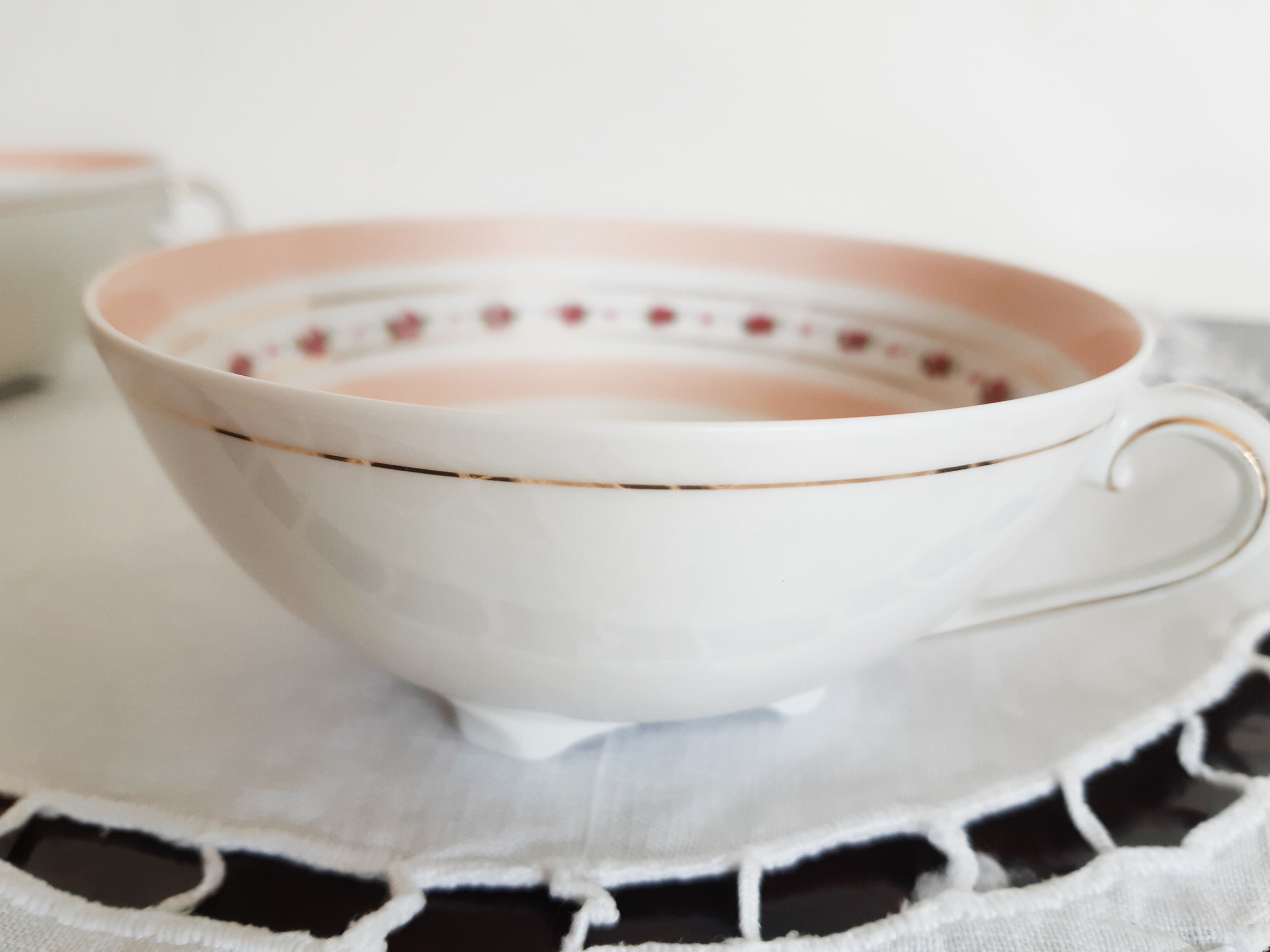Limoges porcelain standing tea cups