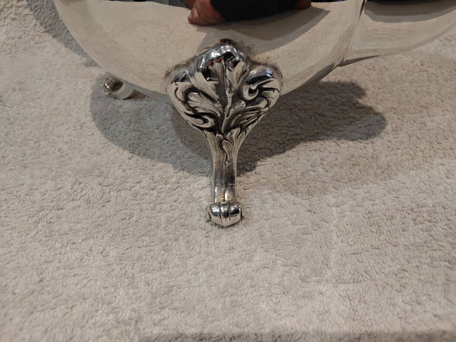 Silver-plated metal teapot by Christofle, Marly rocaille pattern, 1L