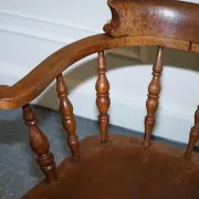 Edwardian Oak Captain's Chair for Smokers, 1900s