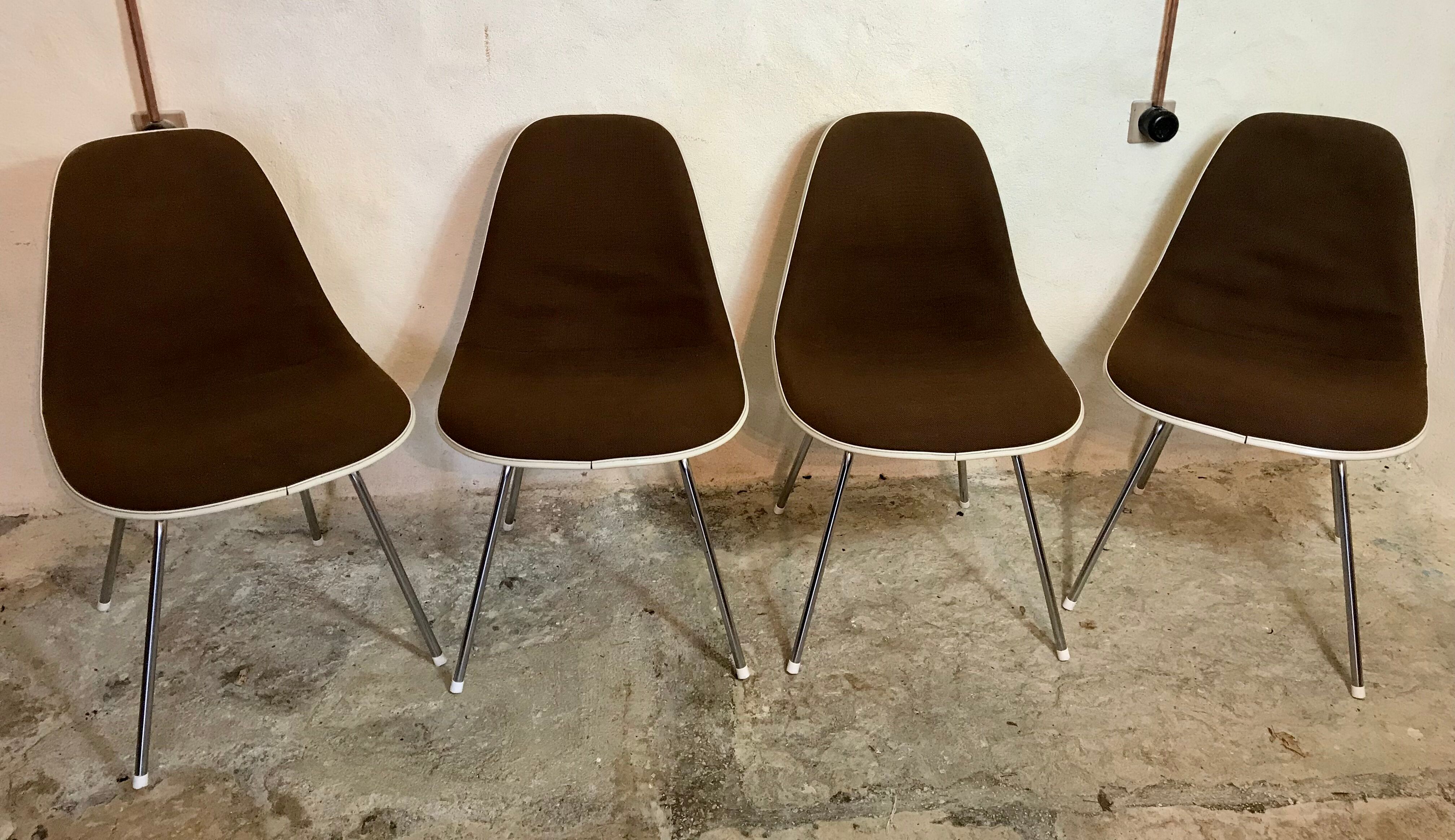 Set of 4 Eames chairs for Herman Miller,1960-70's