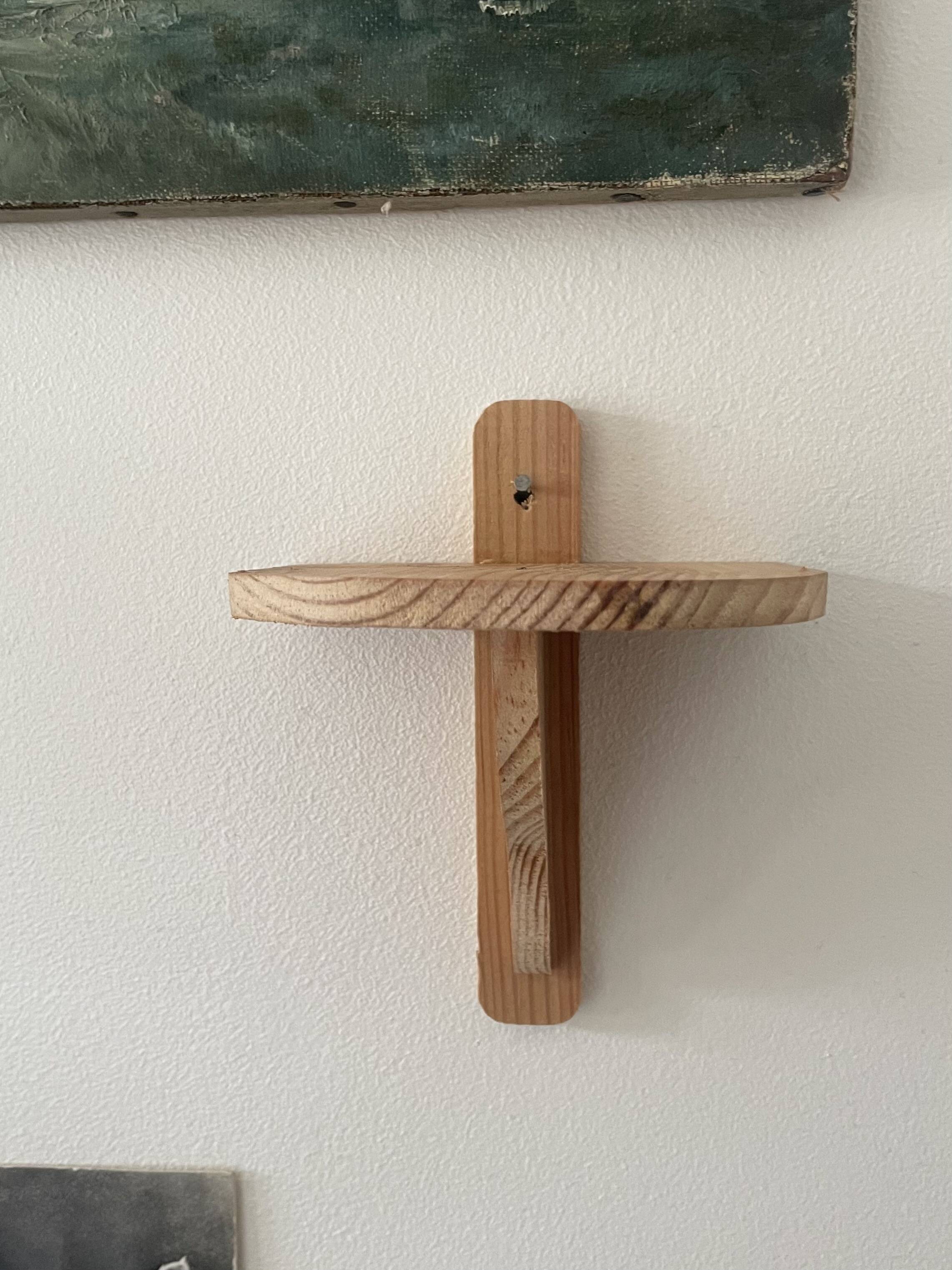 Small wooden wall shelf