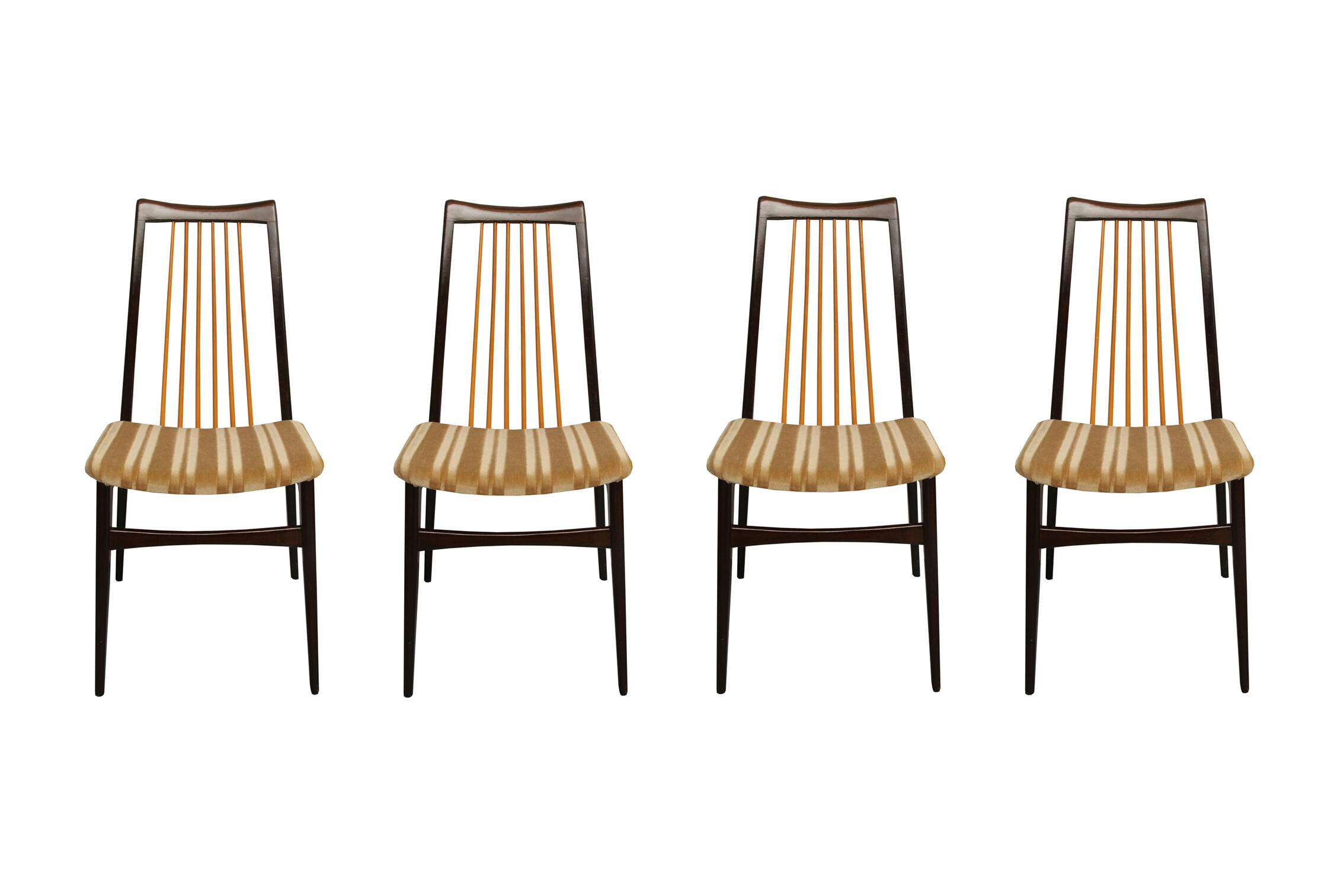 1950s set of 4 chairs, bicolor design