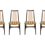 1950s set of 4 chairs, bicolor design