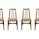 Ensemble de 4 chaises des années 1950, design bicolore