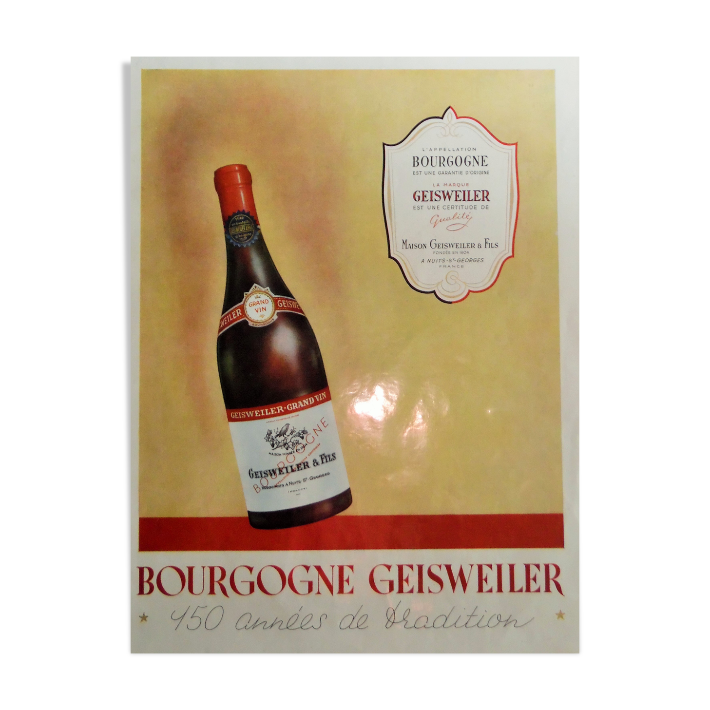 Publicité bourgogne des années 1950