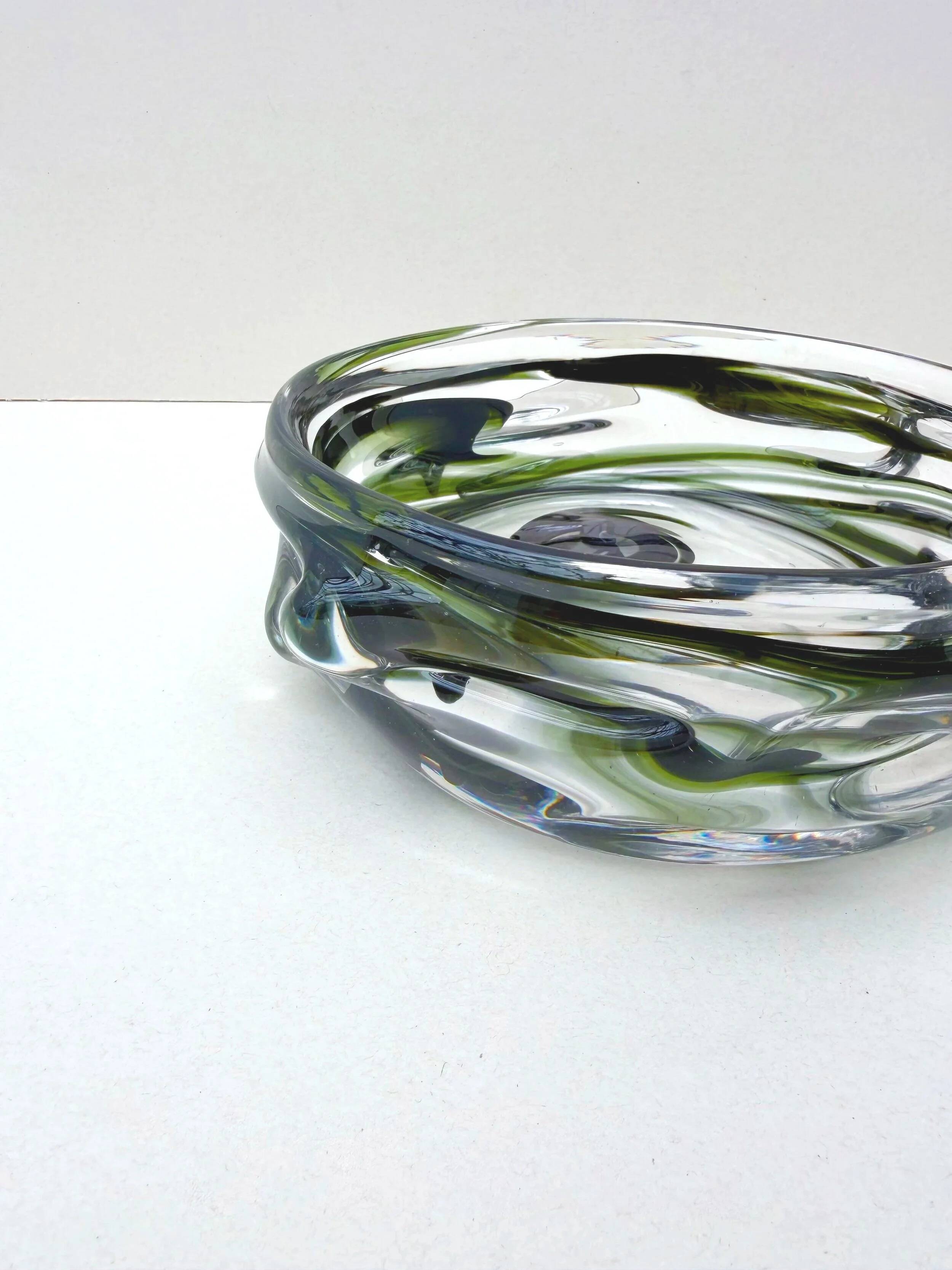 Blown glass vide poche from Murano, Italy 1970