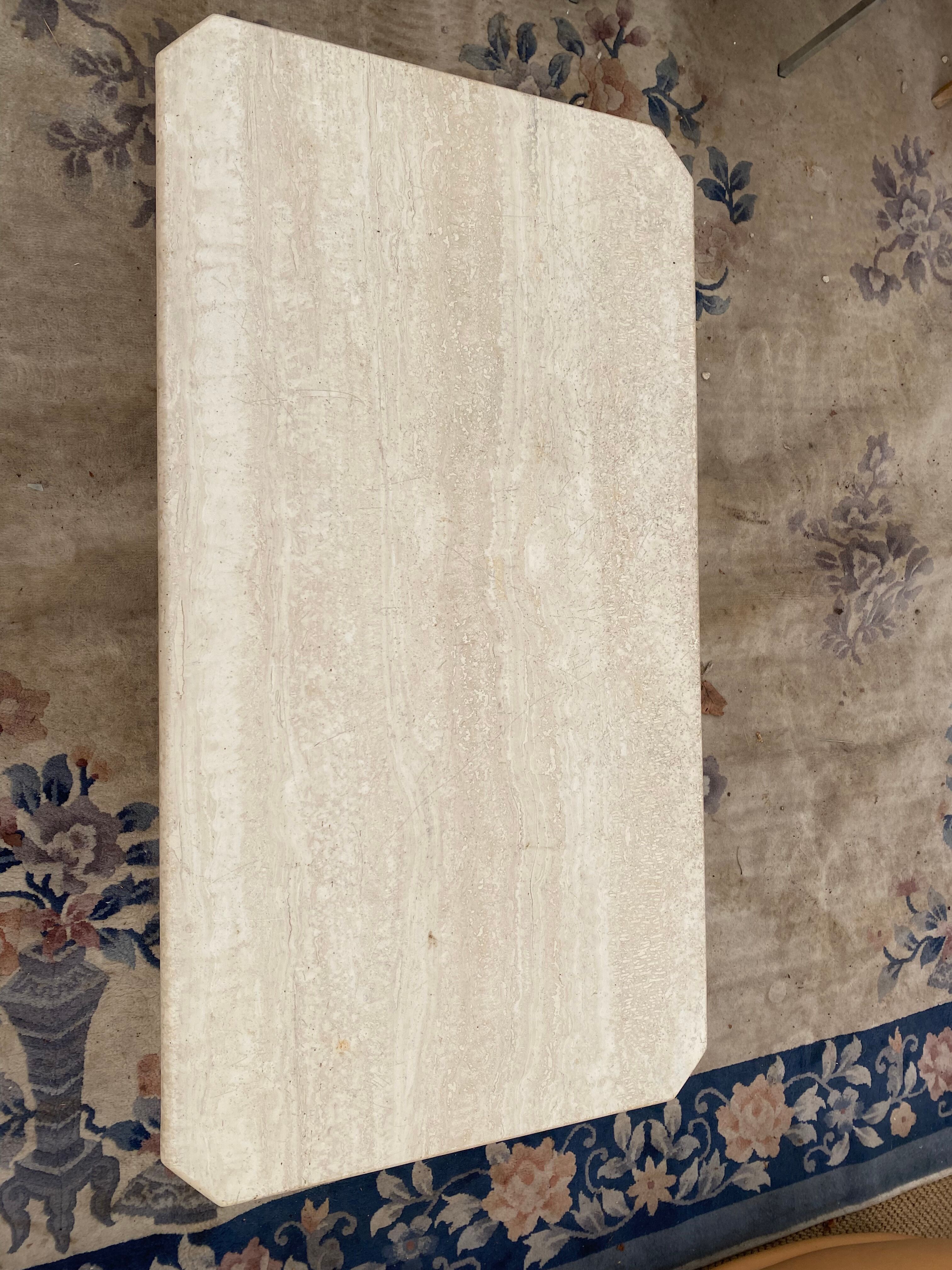 Italian travertine coffee table