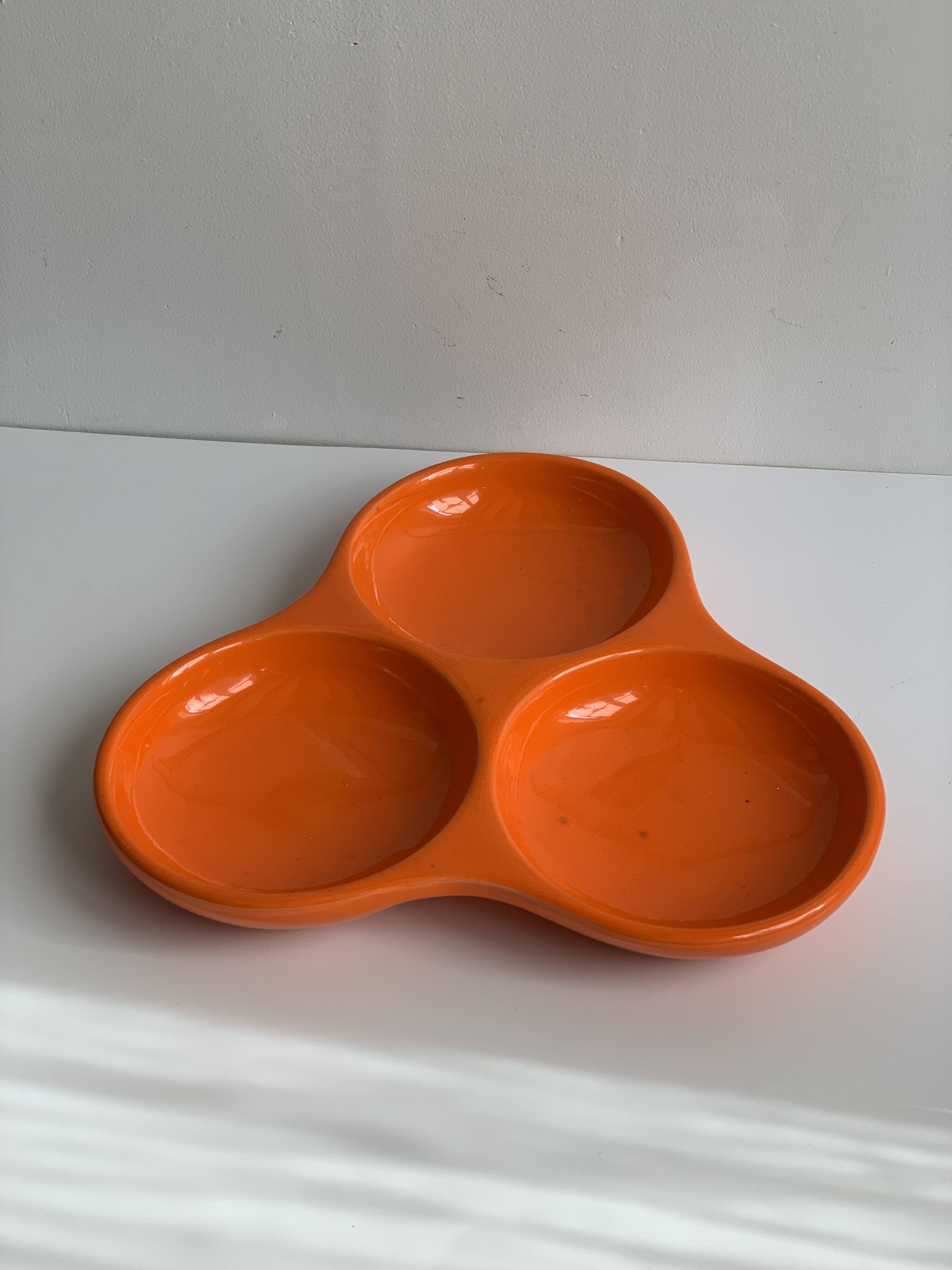 Plat céramique orange