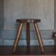 Vintage stool, wooden stool, tripod stool, occasional stool, por