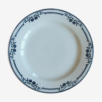 Plate high dish serving old earthenware Salins model Saussure EC