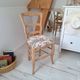 Country chair in blue toile de Jouy