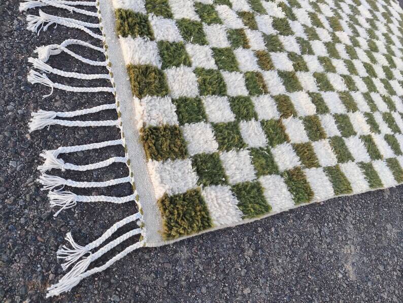 Traditional handmade pure wool rug, size 100 x 200 cm