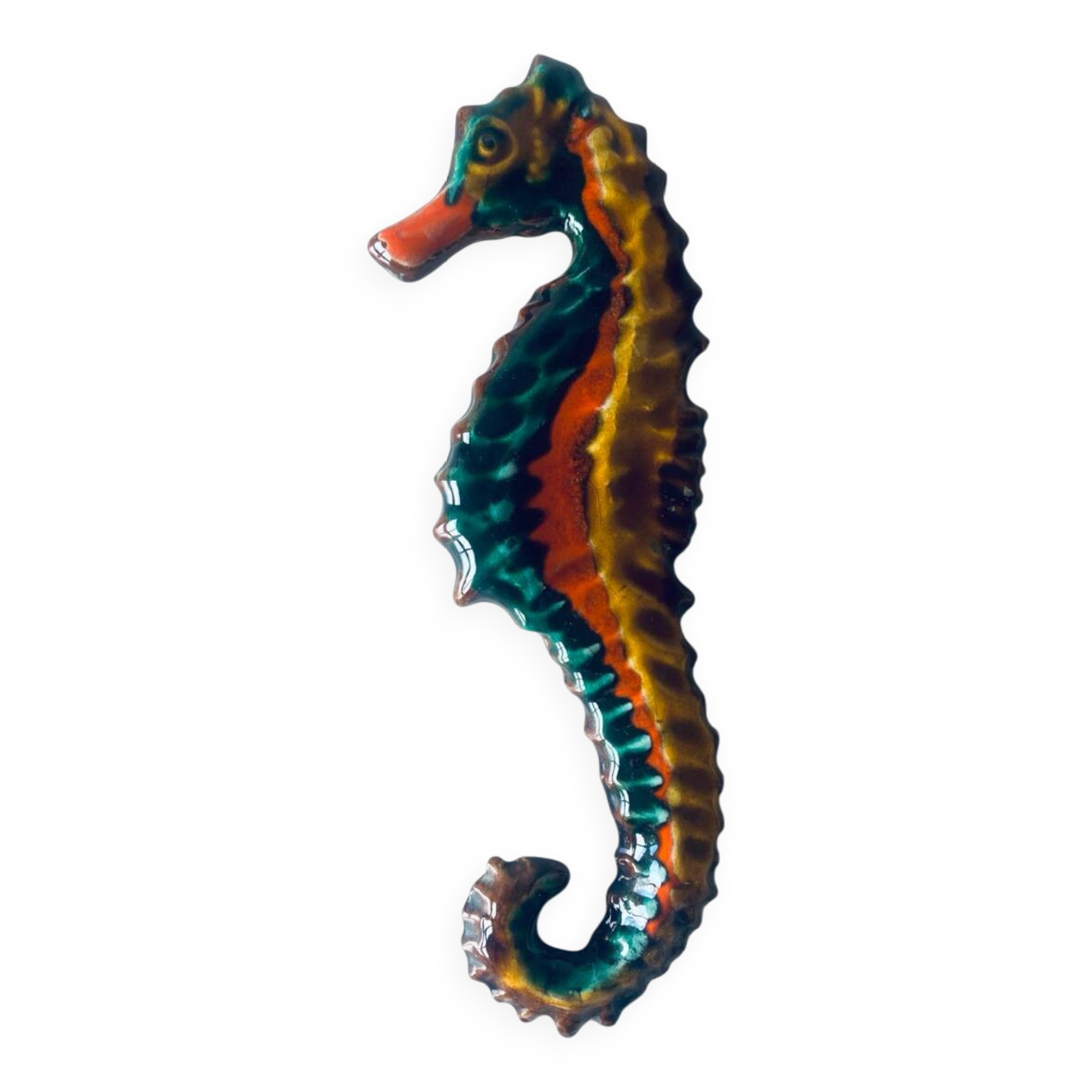 Ceramic wall seahorse