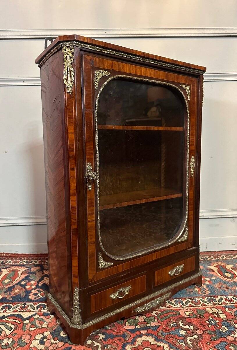 Small Napoleon III Period Showcase In Marquetry.