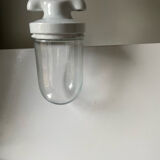 Art deco ceiling pendant lamp in porcelain & glass