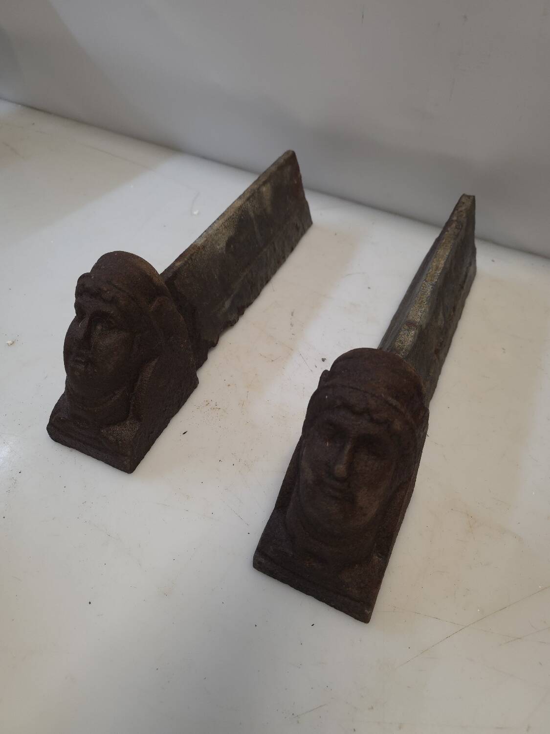 Pair of cast iron andirons