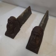 Pair of cast iron andirons