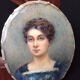 MINIATURE PORTRAIT WOMAN HAND PAINTED NINETEENTH CENTURY SUILEM