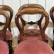Suite de 8 chaises anglaises en acajou de style Victorien
