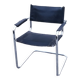 S34 armchair by Mart Stam chrome tubes seat and black leather back