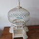 Vintage white and blue birdcage