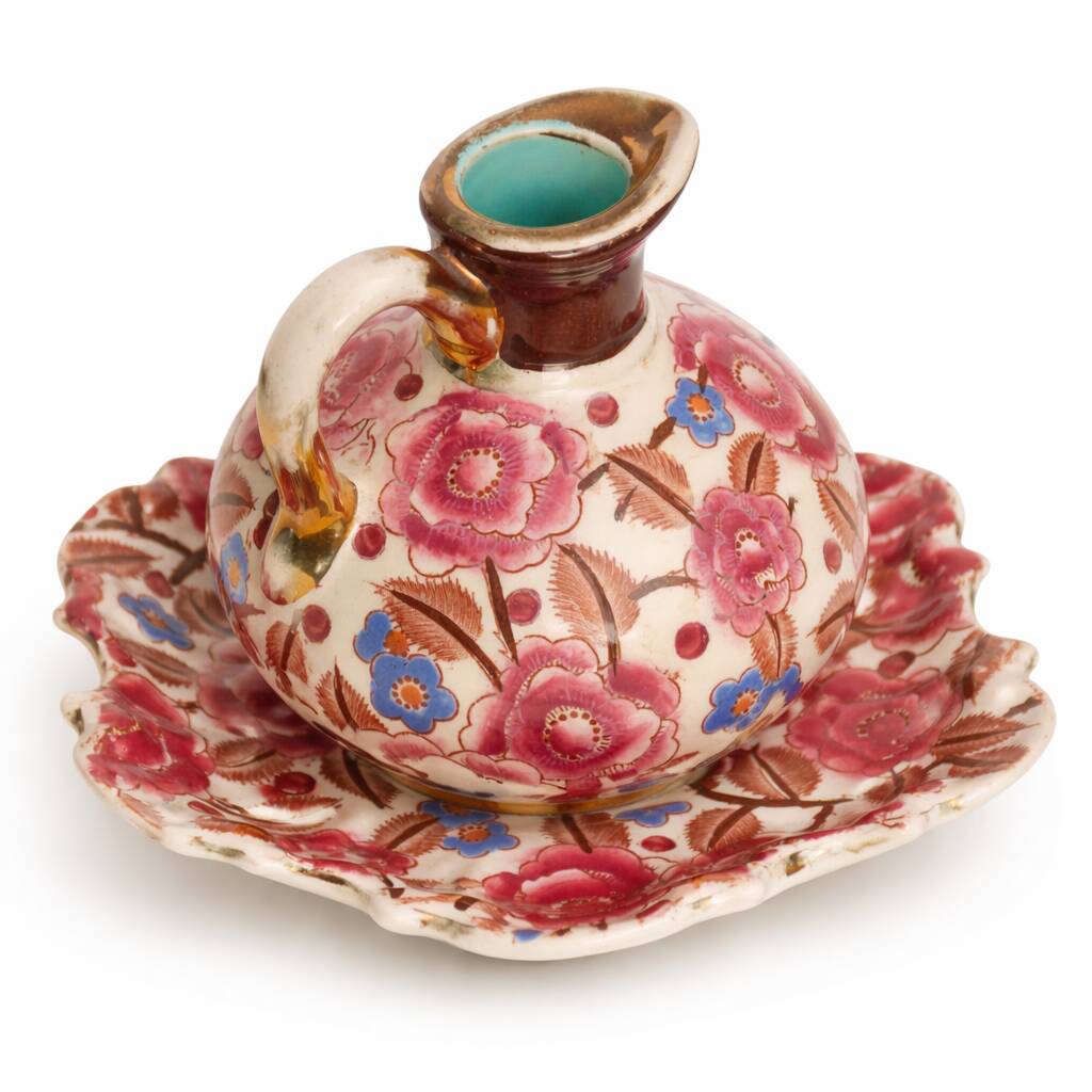 Vase-pitcher and its Art Deco display stand, Raymond Chevallier for Boch Frères